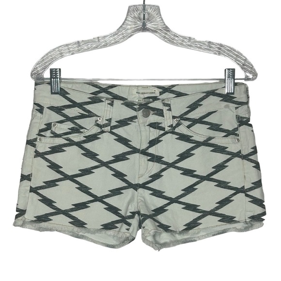 Isabel Marant Etoile White & Gray Rhombus Cut Off Denim Shorts NWOT - Picture 5 of 12